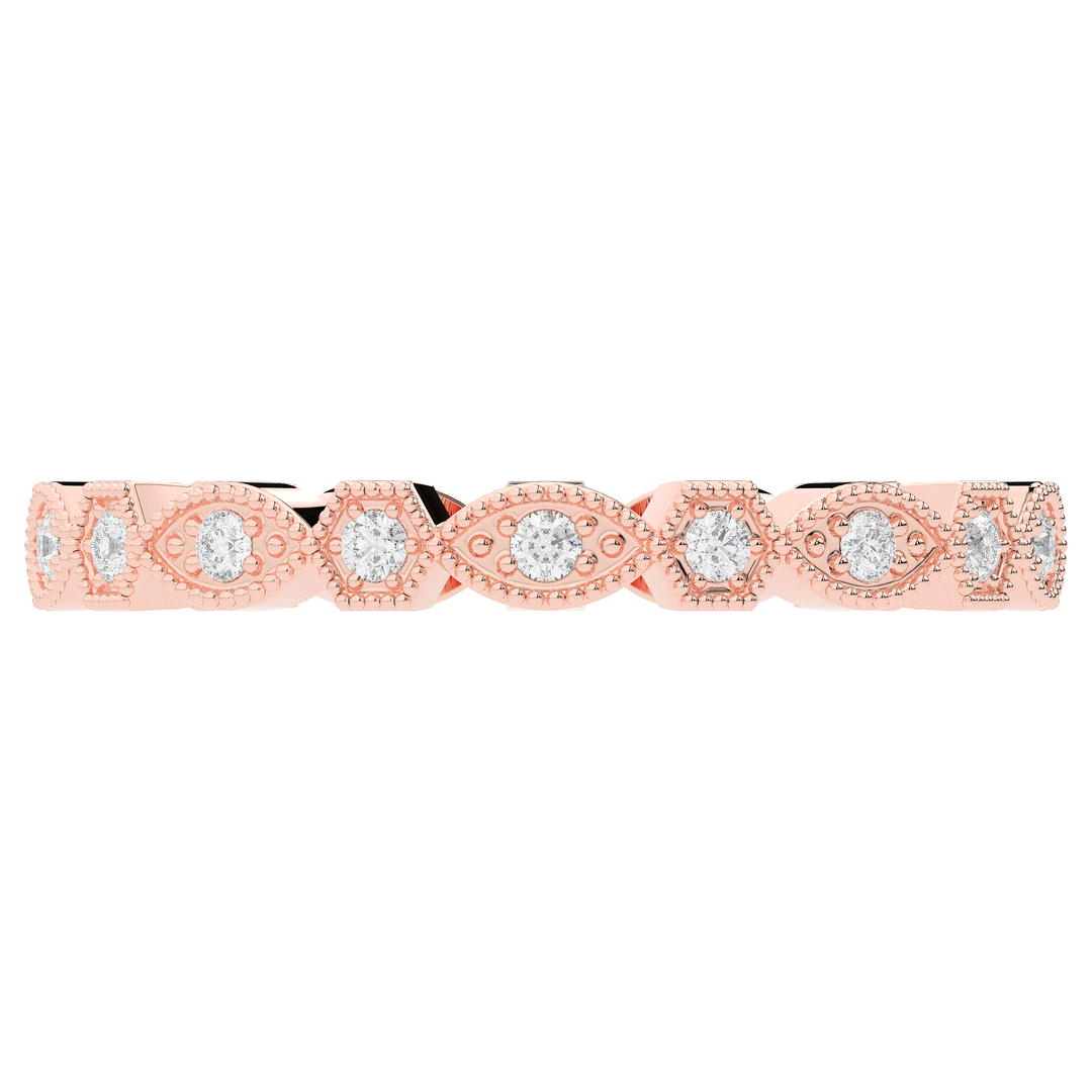 0.15CT.TW ROUND LAB DIAMOND WEDDING BAND - Nazarelle