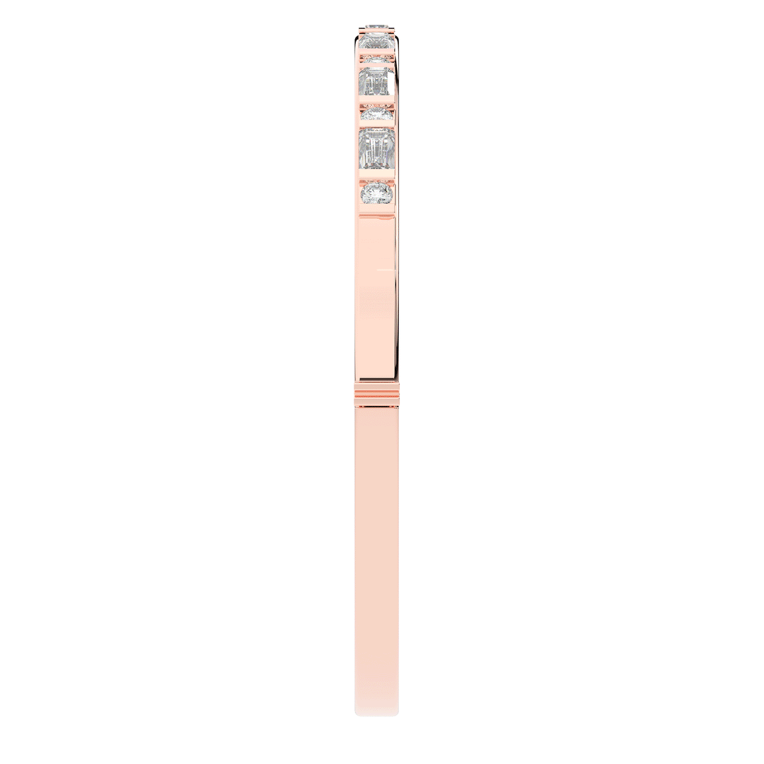 2.75CT.TW ROUND AND EMERALD CUT LAB DIAMOND SHARED PRONG BANGLE - Nazarelle