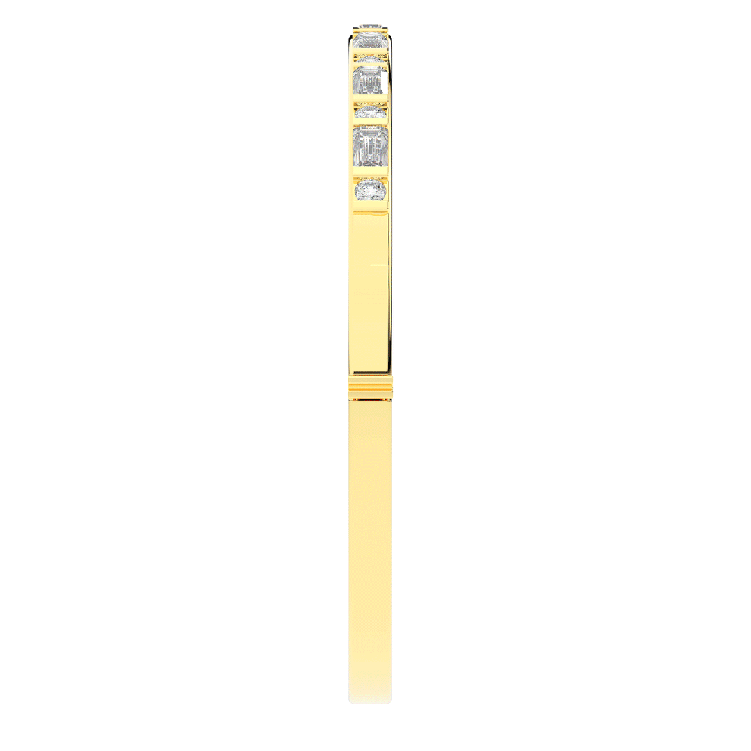 2.75CT.TW ROUND AND EMERALD CUT LAB DIAMOND SHARED PRONG BANGLE - Nazarelle
