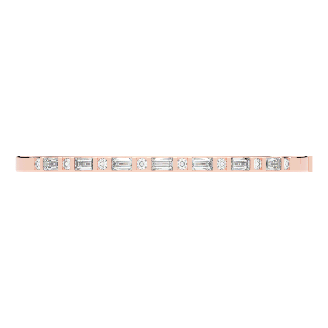 2.75CT.TW ROUND AND EMERALD CUT LAB DIAMOND SHARED PRONG BANGLE - Nazarelle