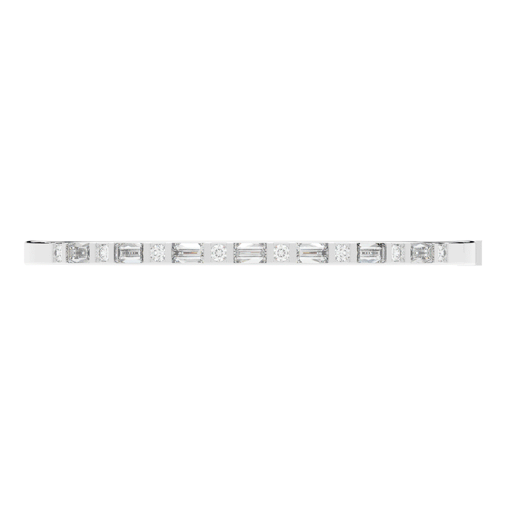 2.75CT.TW ROUND AND EMERALD CUT LAB DIAMOND SHARED PRONG BANGLE - Nazarelle