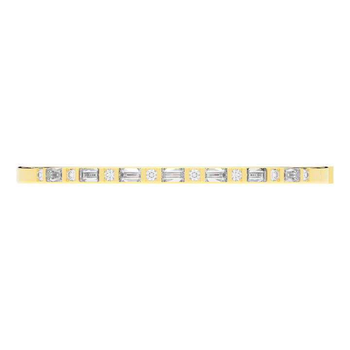 2.75CT.TW ROUND AND EMERALD CUT LAB DIAMOND SHARED PRONG BANGLE - Nazarelle