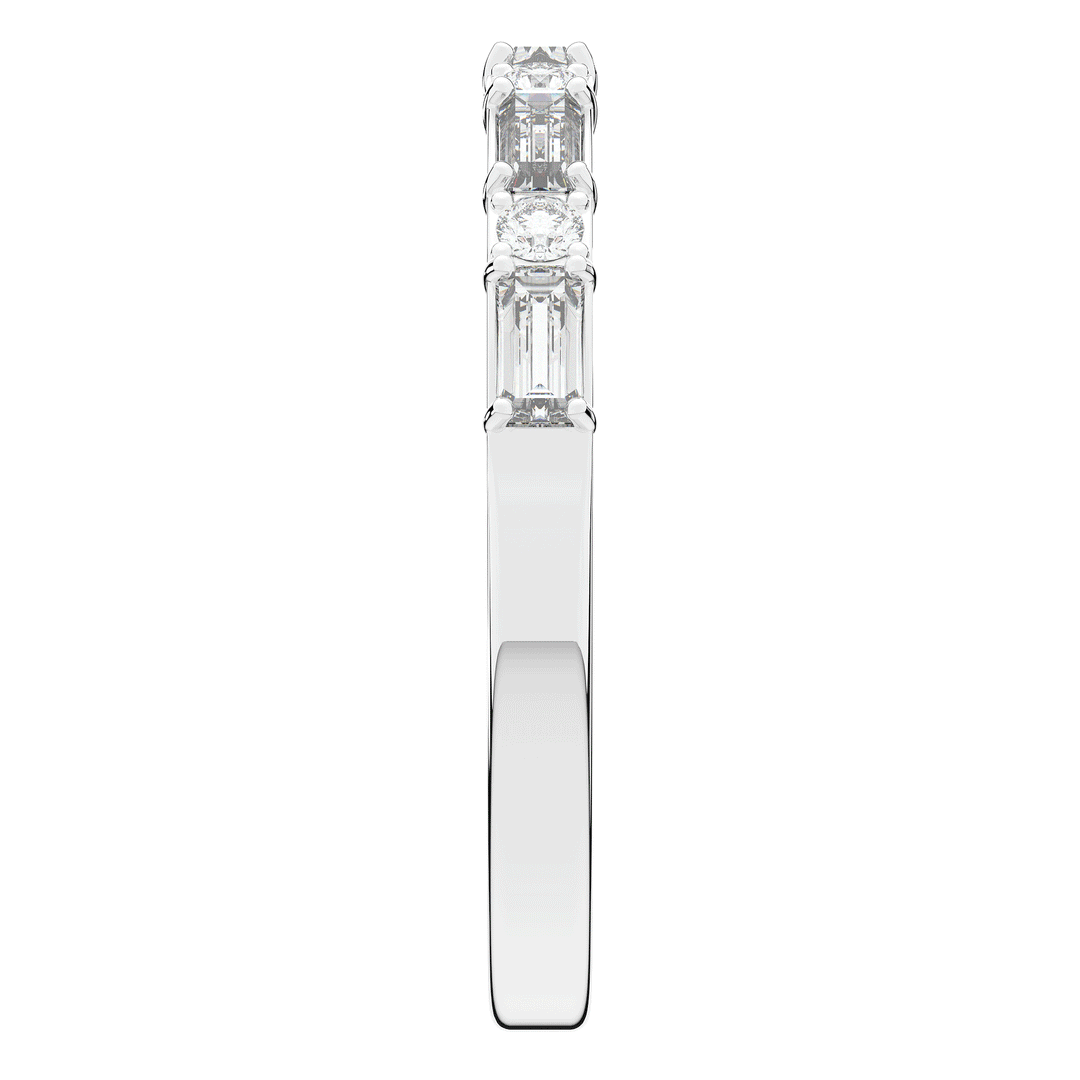 0.45CT.TW BAGUETTE AND ROUND LAB DIAMOND WEDDING BAND - Nazarelle