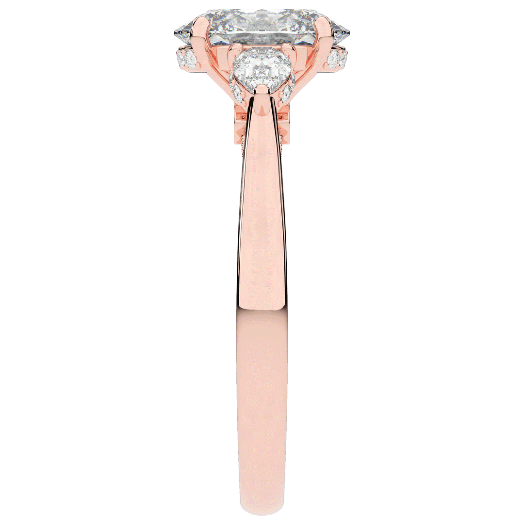 2.40CT.TW OVAL LAB DIAMOND 3 STONE ENGAGEMENT RING - Nazarelle