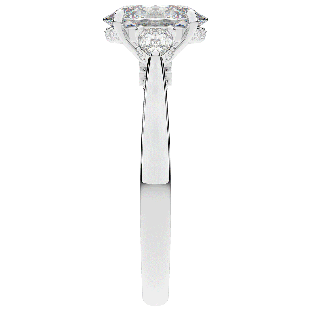 2.40CT.TW OVAL LAB DIAMOND 3 STONE ENGAGEMENT RING - Nazarelle