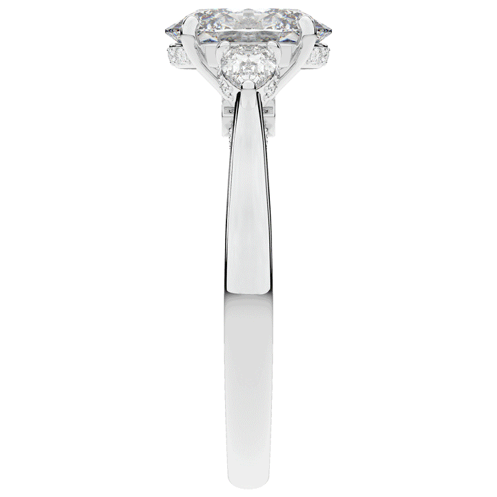 2.40CT.TW OVAL LAB DIAMOND 3 STONE ENGAGEMENT RING - Nazarelle