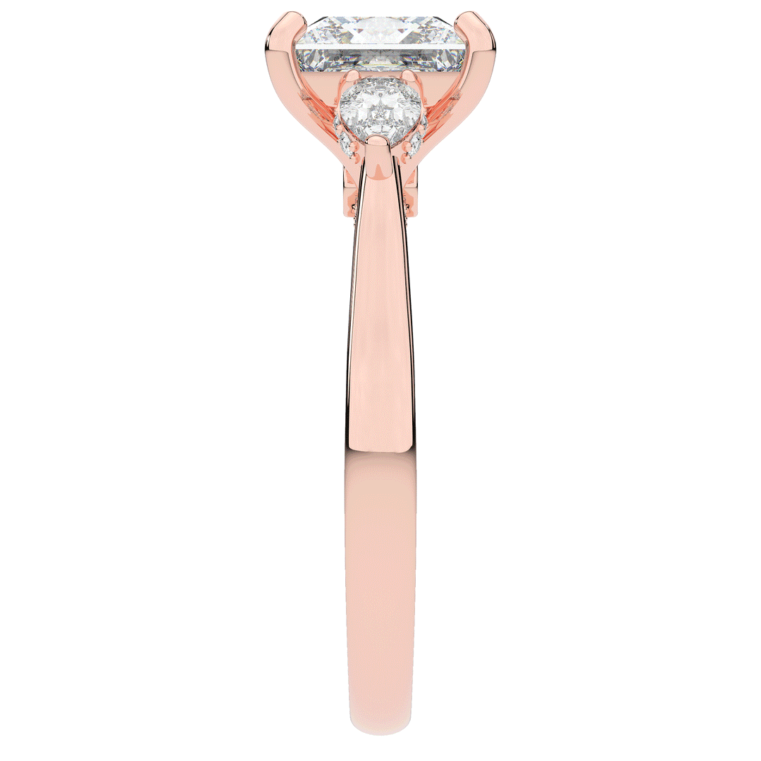 2.40CT.TW PRINCESS LAB DIAMOND 3 STONE ENGAGEMENT RING - Nazarelle