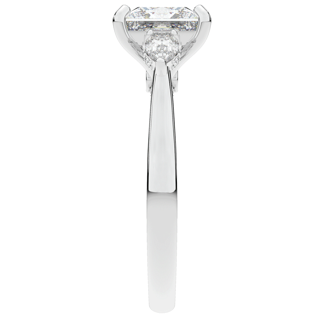 2.40CT.TW PRINCESS LAB DIAMOND 3 STONE ENGAGEMENT RING - Nazarelle