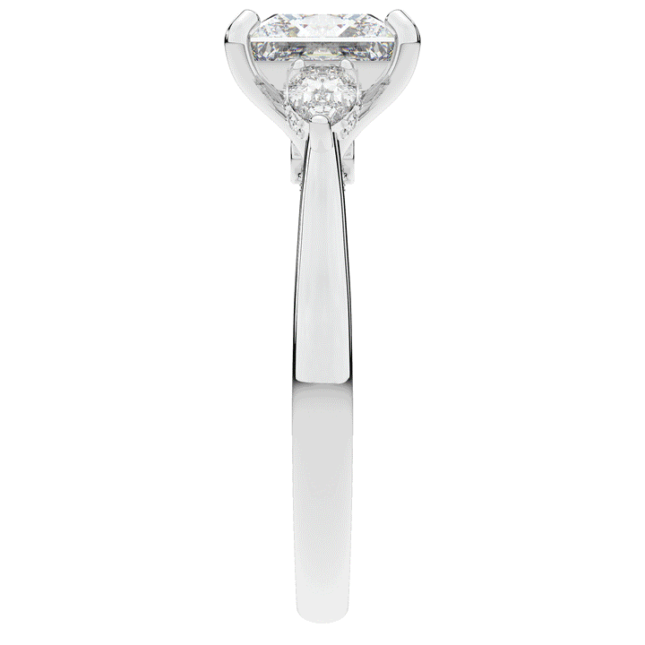 2.40CT.TW PRINCESS LAB DIAMOND 3 STONE ENGAGEMENT RING - Nazarelle