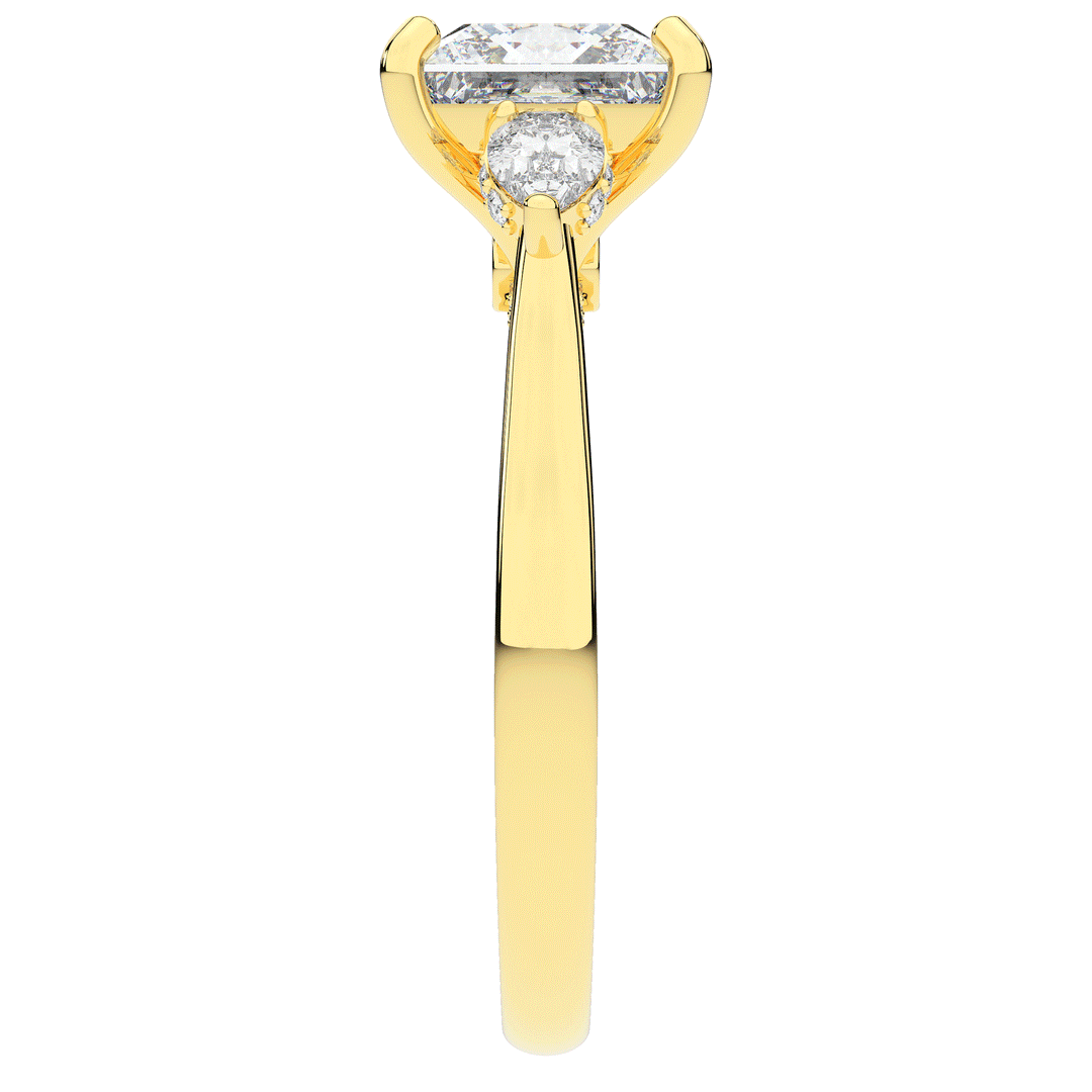 2.40CT.TW PRINCESS LAB DIAMOND 3 STONE ENGAGEMENT RING - Nazarelle