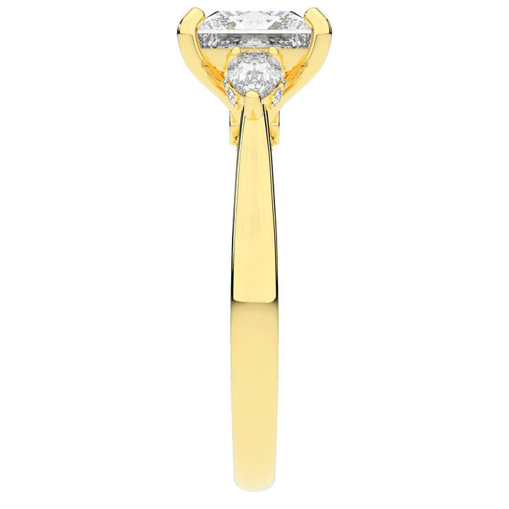 2.40CT.TW PRINCESS LAB DIAMOND 3 STONE ENGAGEMENT RING - Nazarelle