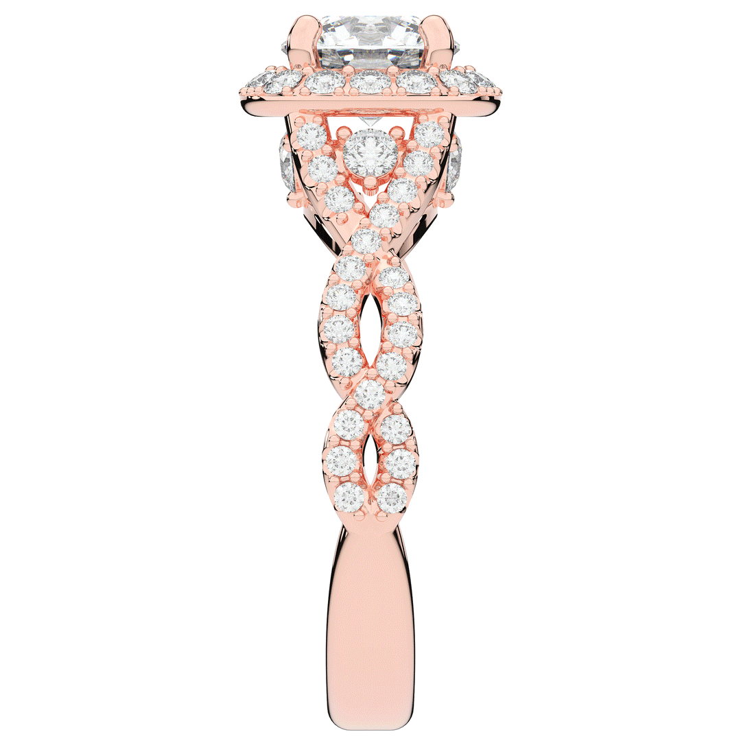 1.30CT.TW ROUND LAB DIAMOND HALO ENGAGEMENT RING - Nazarelle