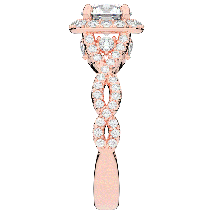 1.30CT.TW ROUND LAB DIAMOND HALO ENGAGEMENT RING - Nazarelle