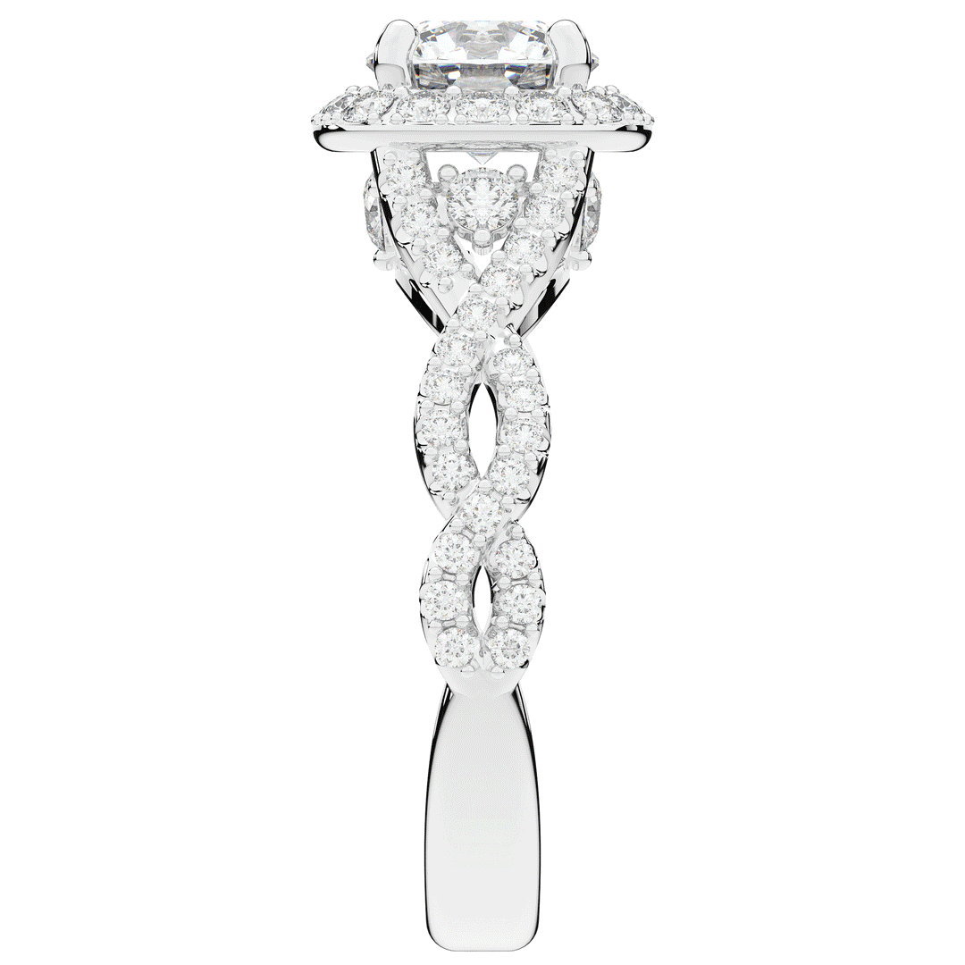 1.30CT.TW ROUND LAB DIAMOND HALO ENGAGEMENT RING - Nazarelle