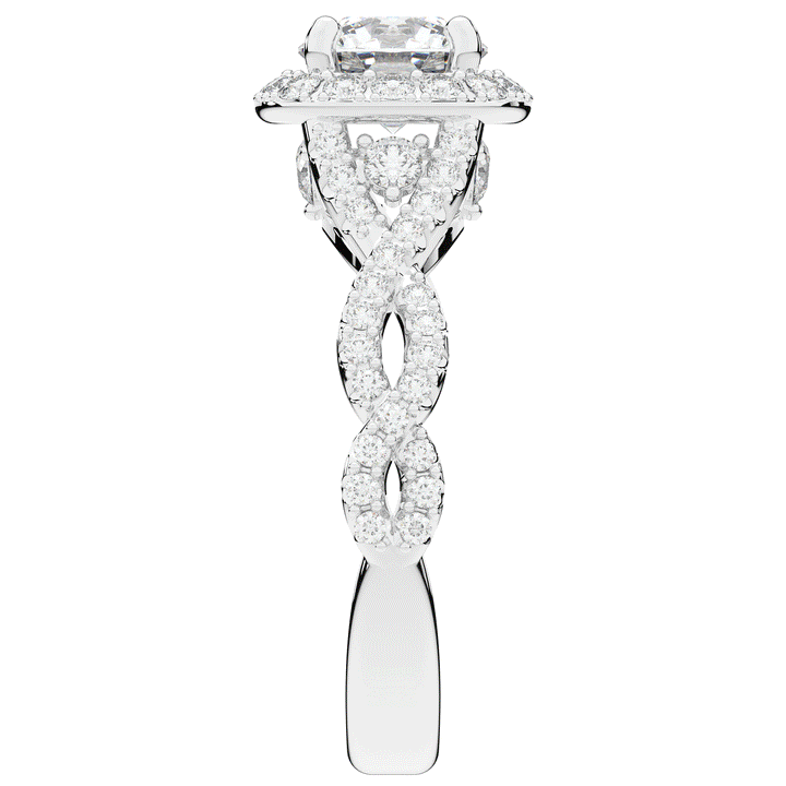 1.30CT.TW ROUND LAB DIAMOND HALO ENGAGEMENT RING - Nazarelle