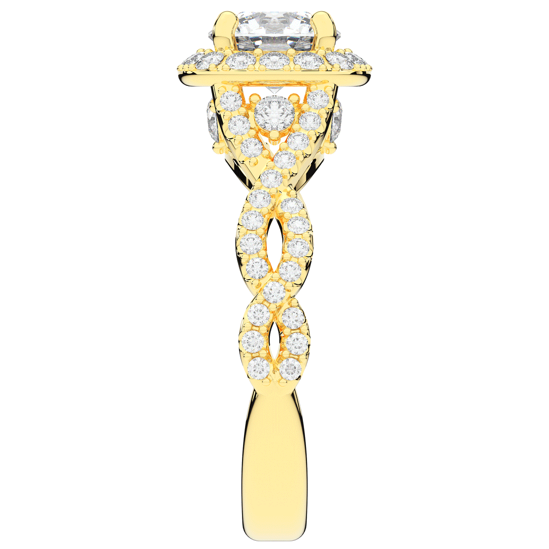 1.30CT.TW ROUND LAB DIAMOND HALO ENGAGEMENT RING - Nazarelle