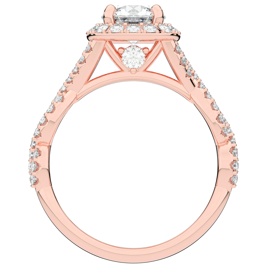 1.30CT.TW ROUND LAB DIAMOND HALO ENGAGEMENT RING - Nazarelle