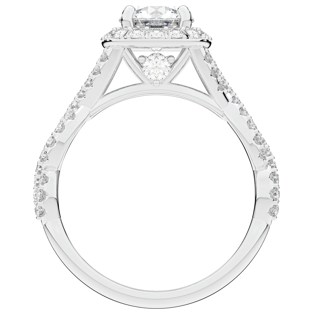 1.30CT.TW ROUND LAB DIAMOND HALO ENGAGEMENT RING - Nazarelle