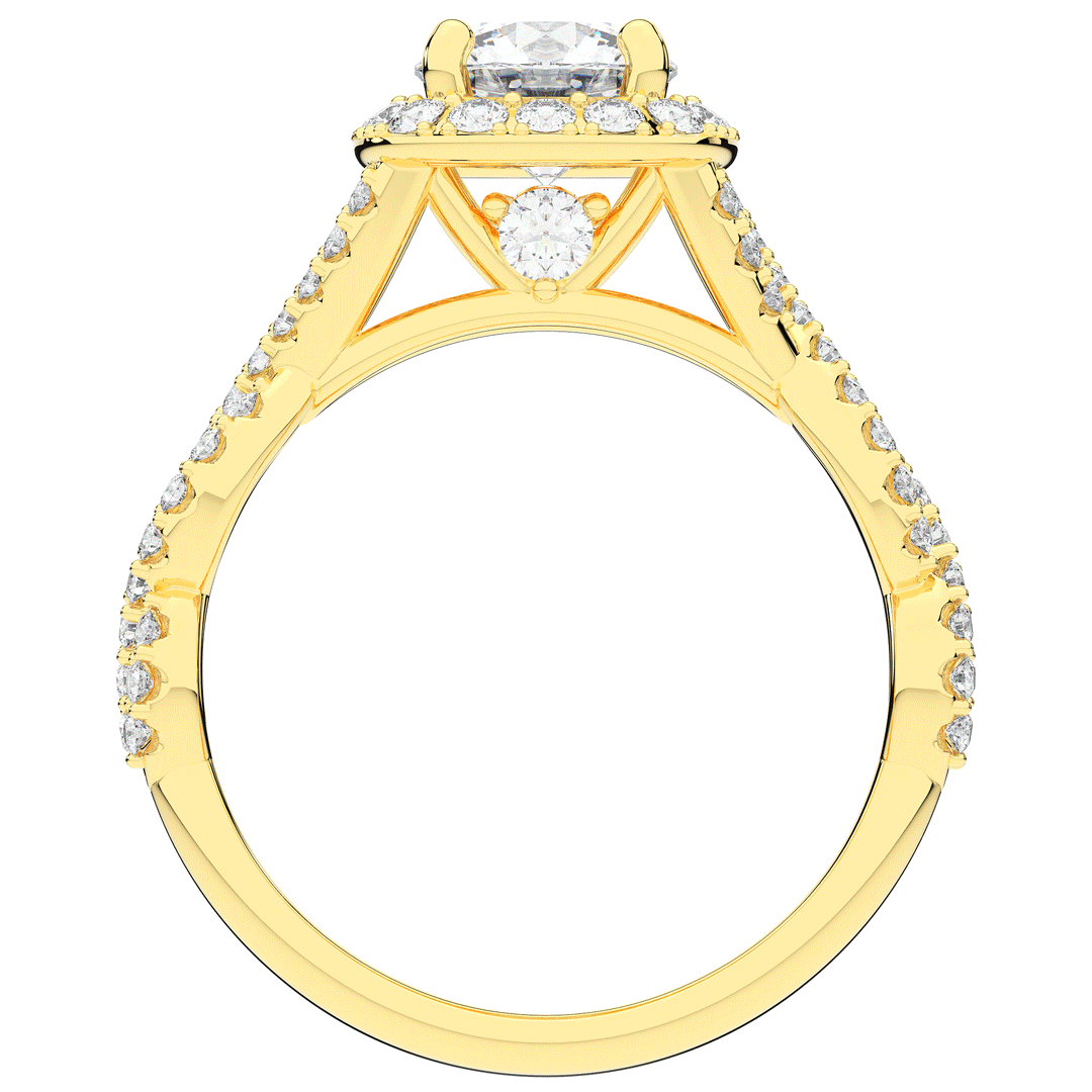 1.30CT.TW ROUND LAB DIAMOND HALO ENGAGEMENT RING - Nazarelle