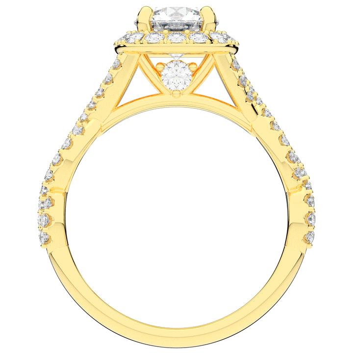 1.30CT.TW ROUND LAB DIAMOND HALO ENGAGEMENT RING - Nazarelle