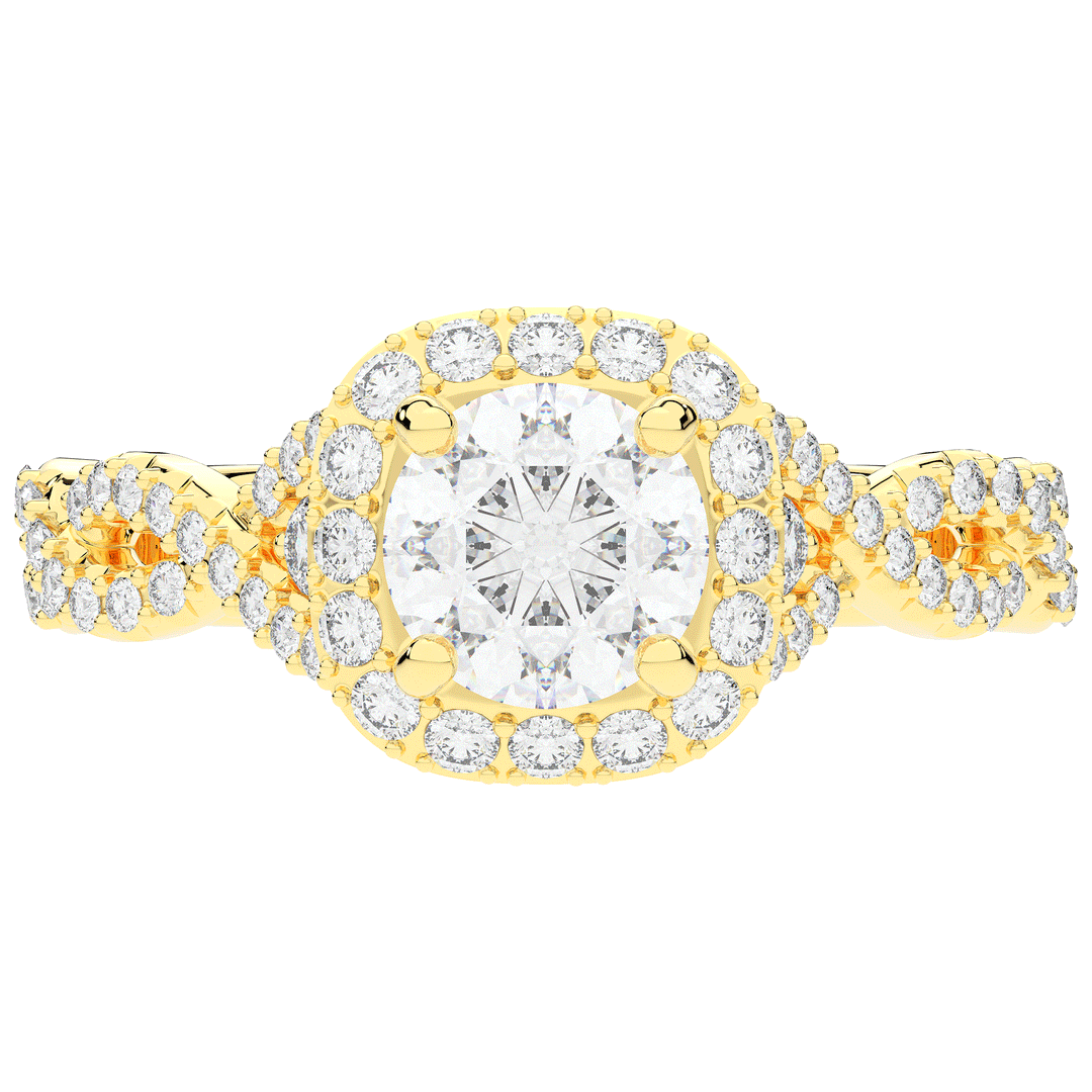1.30CT.TW ROUND LAB DIAMOND HALO ENGAGEMENT RING - Nazarelle
