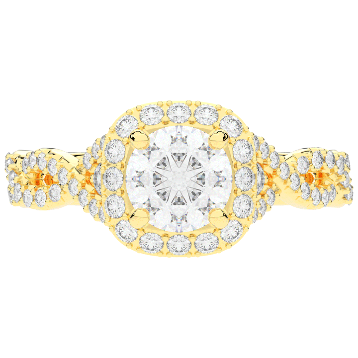 1.30CT.TW ROUND LAB DIAMOND HALO ENGAGEMENT RING - Nazarelle