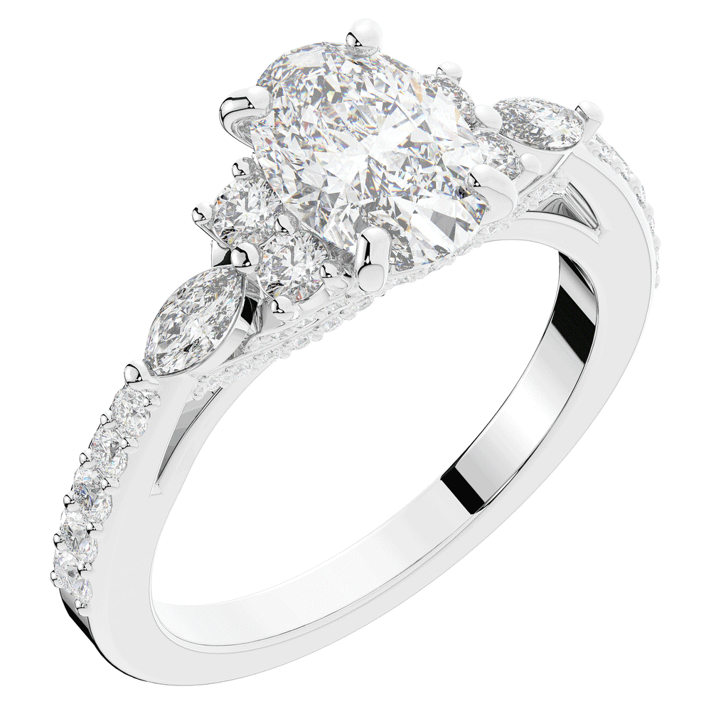 1.35CT.TW OVAL LAB DIAMOND ENGAGEMENT RING - Nazarelle