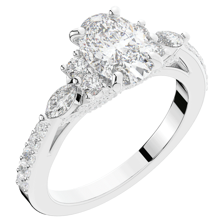 1.35CT.TW OVAL LAB DIAMOND ENGAGEMENT RING - Nazarelle