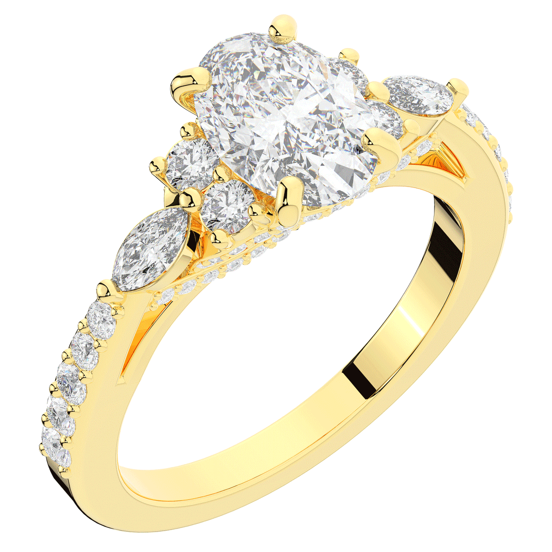 1.35CT.TW OVAL LAB DIAMOND ENGAGEMENT RING - Nazarelle