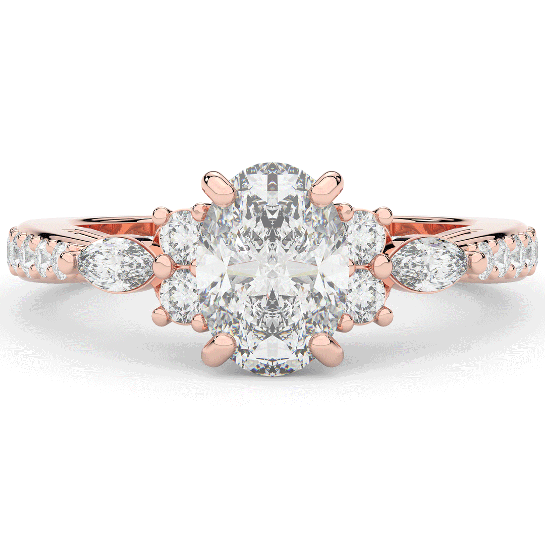 1.35CT.TW OVAL LAB DIAMOND ENGAGEMENT RING - Nazarelle