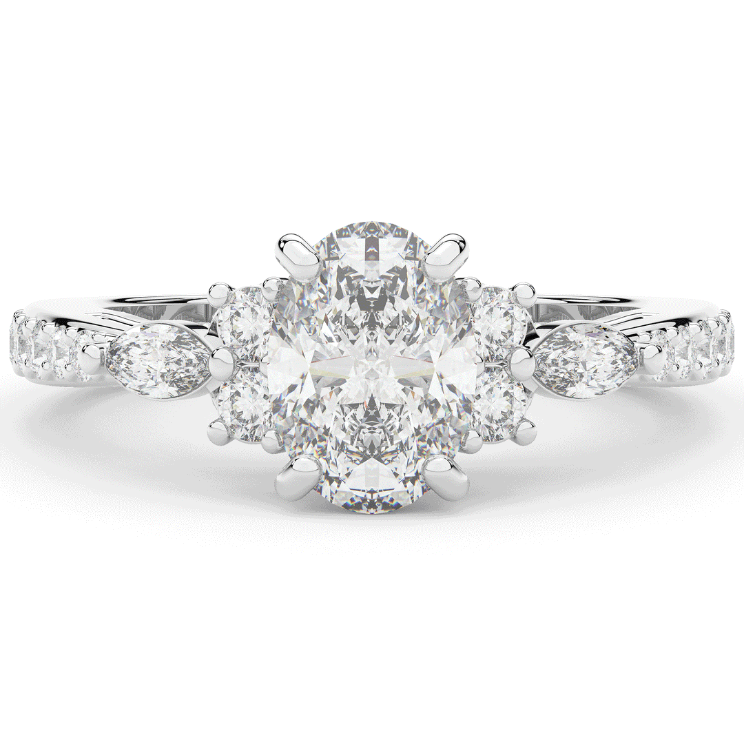 1.35CT.TW OVAL LAB DIAMOND ENGAGEMENT RING - Nazarelle