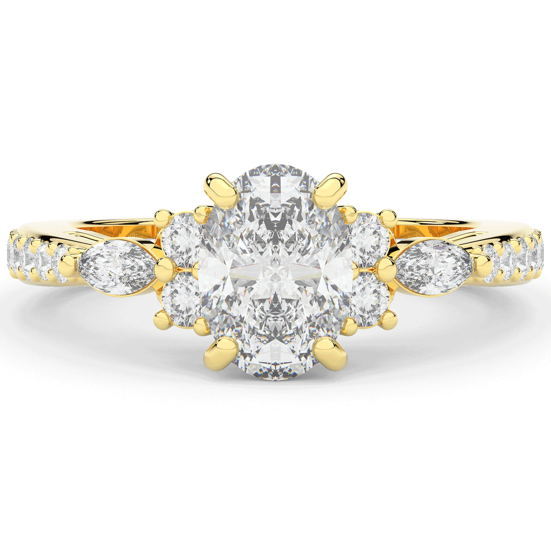 1.35CT.TW OVAL LAB DIAMOND ENGAGEMENT RING - Nazarelle