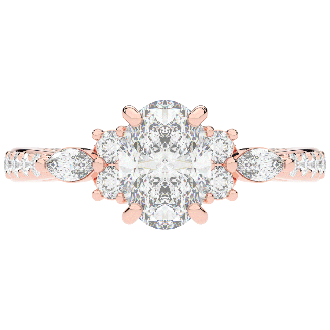 1.35CT.TW OVAL LAB DIAMOND ENGAGEMENT RING - Nazarelle