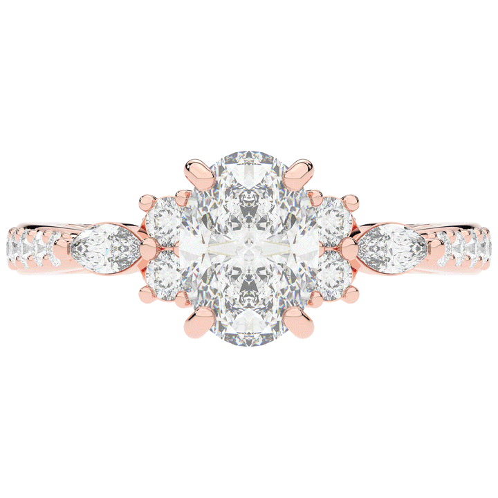 1.35CT.TW OVAL LAB DIAMOND ENGAGEMENT RING - Nazarelle
