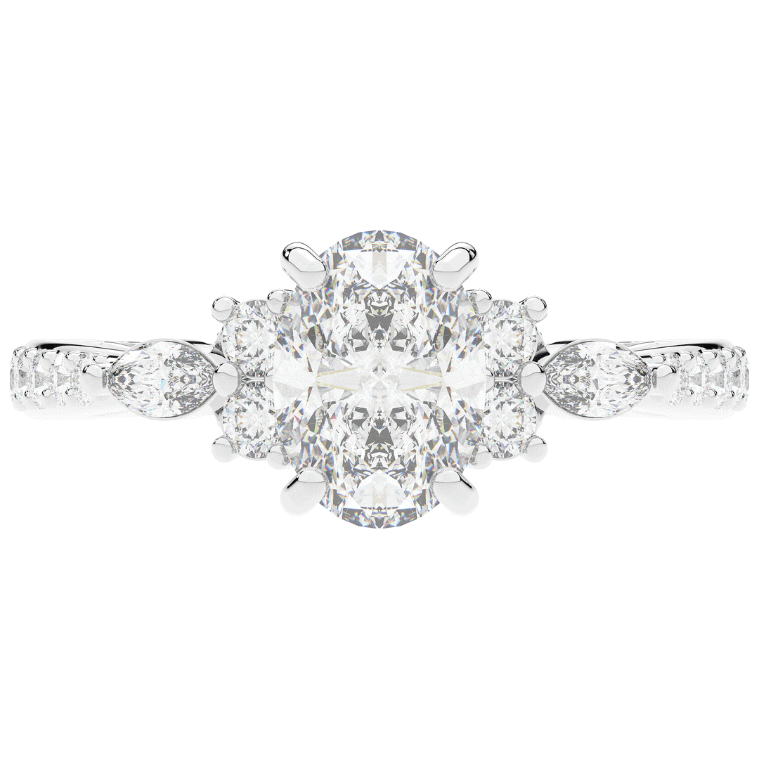 1.35CT.TW OVAL LAB DIAMOND ENGAGEMENT RING - Nazarelle