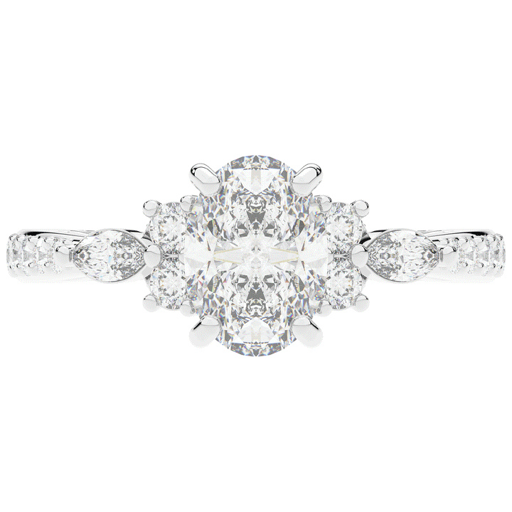 1.35CT.TW OVAL LAB DIAMOND ENGAGEMENT RING - Nazarelle