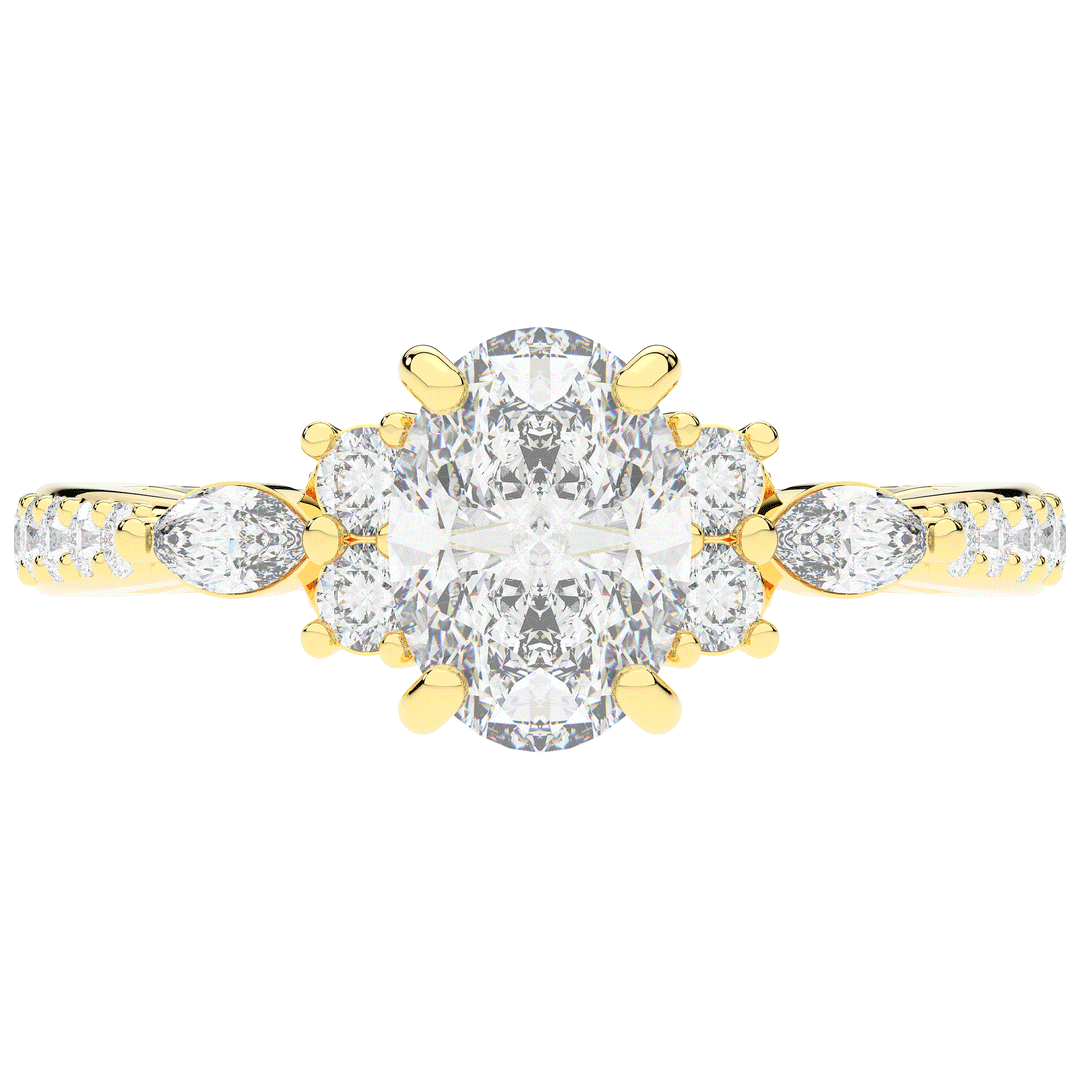 1.35CT.TW OVAL LAB DIAMOND ENGAGEMENT RING - Nazarelle