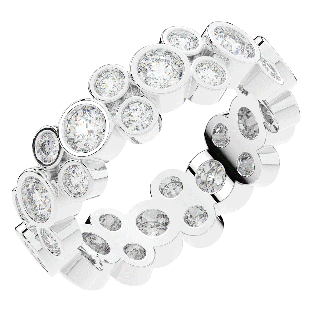 1.80CT.TW ROUND LAB DIAMOND BEZEL SET ETERNITY WEDDING BAND - Nazarelle