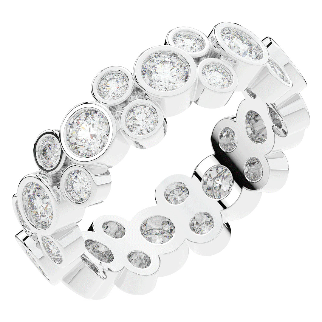 1.80CT.TW ROUND LAB DIAMOND BEZEL SET ETERNITY WEDDING BAND - Nazarelle