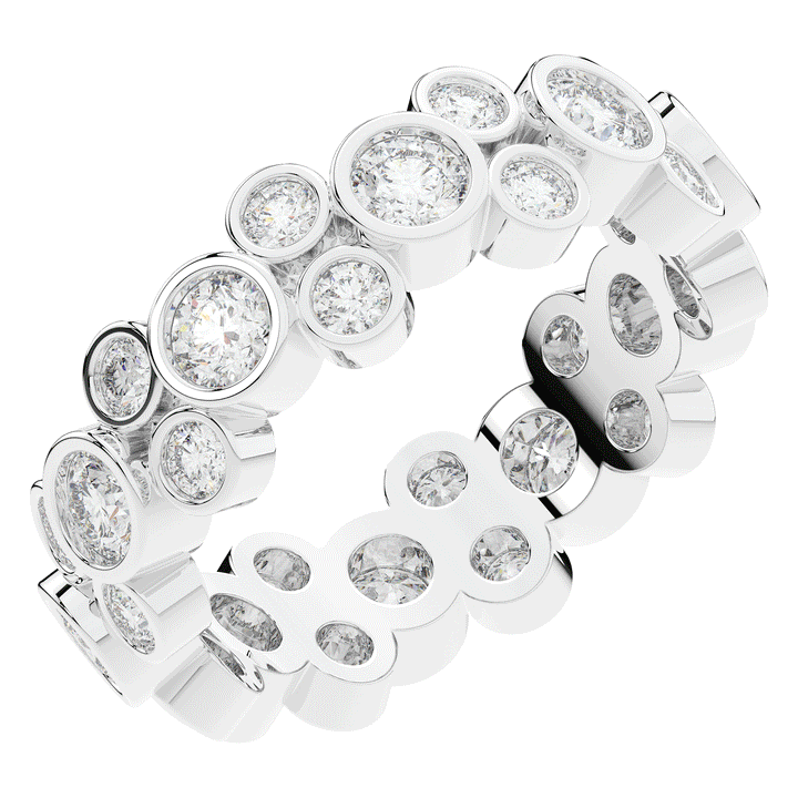 1.80CT.TW ROUND LAB DIAMOND BEZEL SET ETERNITY WEDDING BAND - Nazarelle