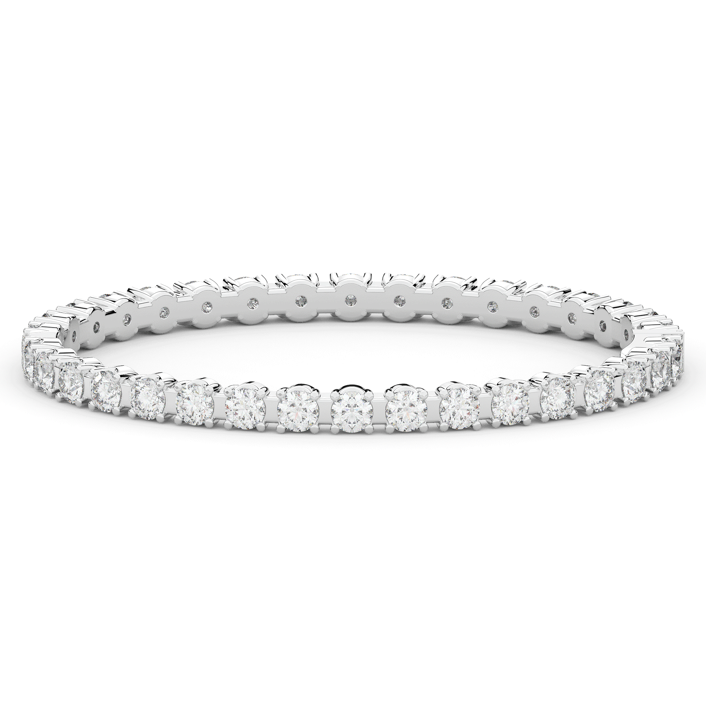 Round Lab Diamond Eternity Bangle, 9.00 ct.tw - White – Nazar's & Co ...