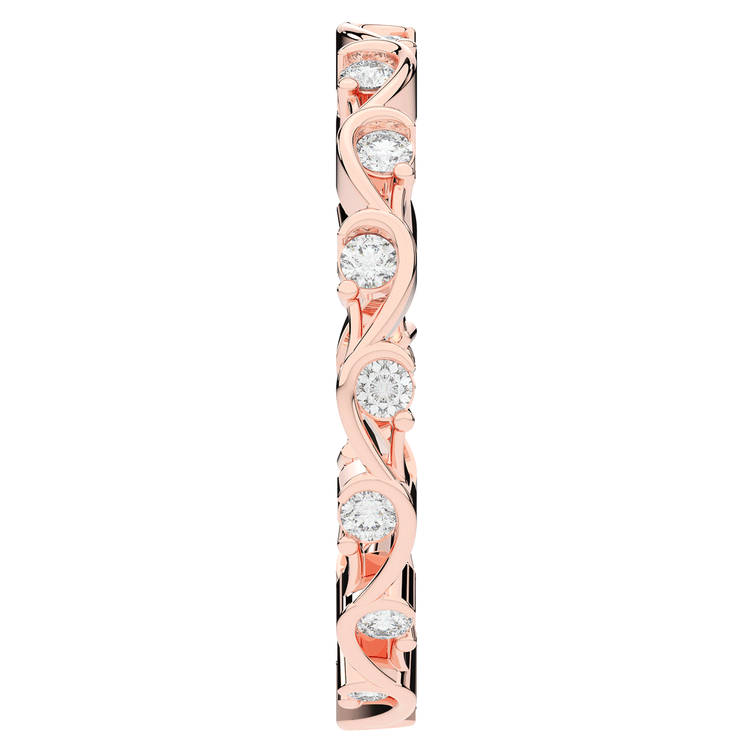 0.25CT.TW ROUND LAB DIAMOND WAVE STYLIZED ETERNITY WEDDING BAND - Nazarelle