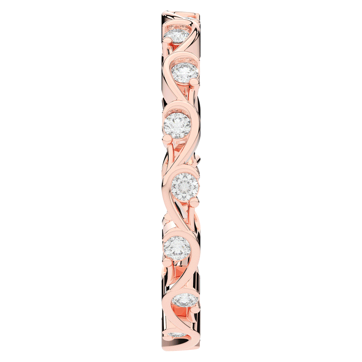 0.25CT.TW ROUND LAB DIAMOND WAVE STYLIZED ETERNITY WEDDING BAND - Nazarelle
