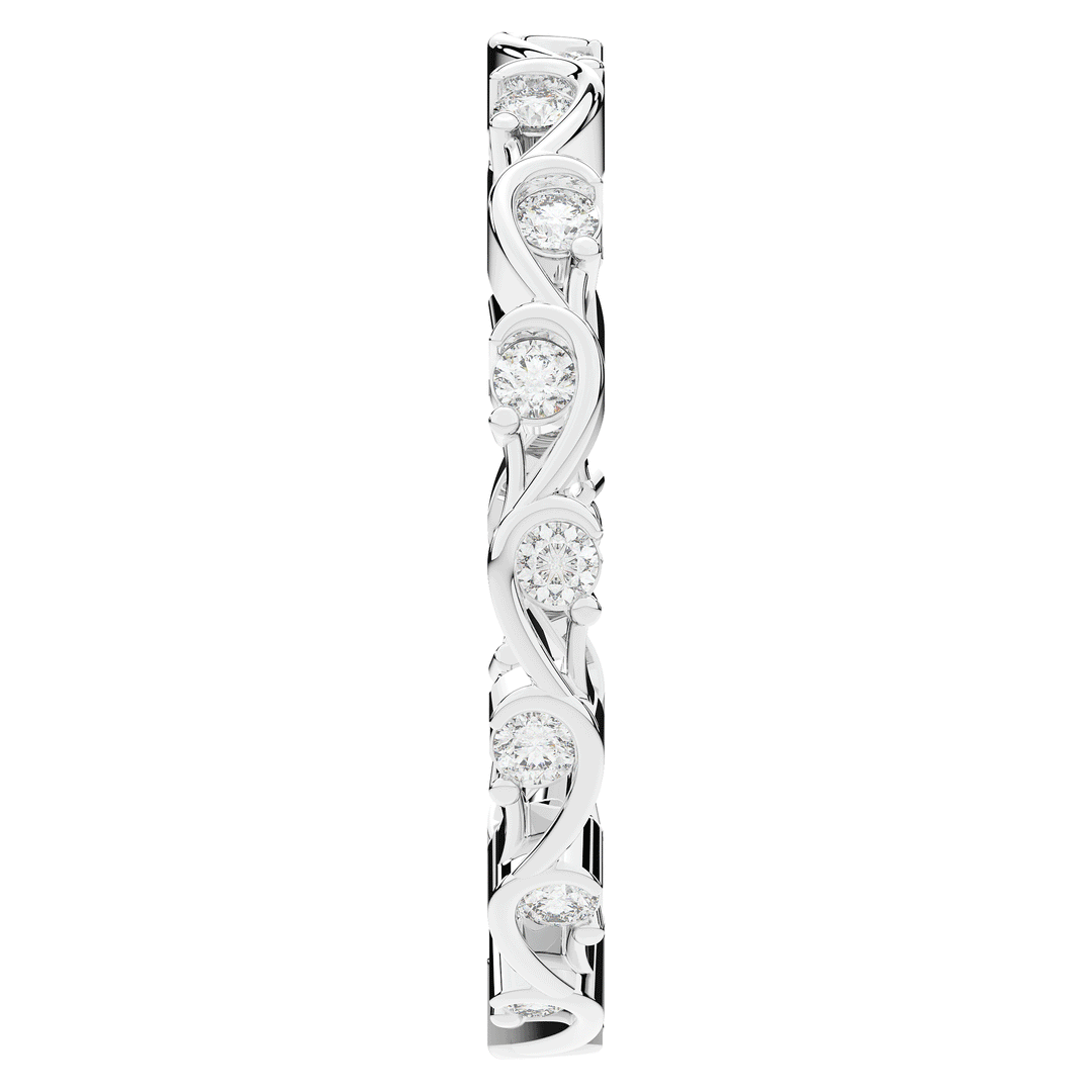 0.25CT.TW ROUND LAB DIAMOND WAVE STYLIZED ETERNITY WEDDING BAND - Nazarelle