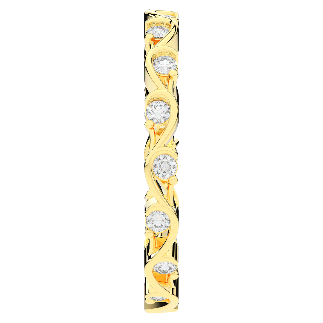 0.25CT.TW ROUND LAB DIAMOND WAVE STYLIZED ETERNITY WEDDING BAND - Nazarelle