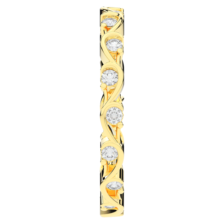 0.25CT.TW ROUND LAB DIAMOND WAVE STYLIZED ETERNITY WEDDING BAND - Nazarelle