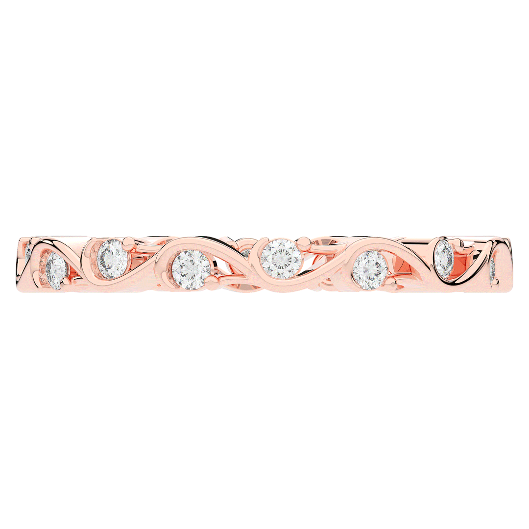 0.25CT.TW ROUND LAB DIAMOND WAVE STYLIZED ETERNITY WEDDING BAND - Nazarelle
