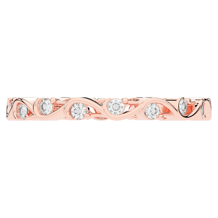 0.25CT.TW ROUND LAB DIAMOND WAVE STYLIZED ETERNITY WEDDING BAND - Nazarelle