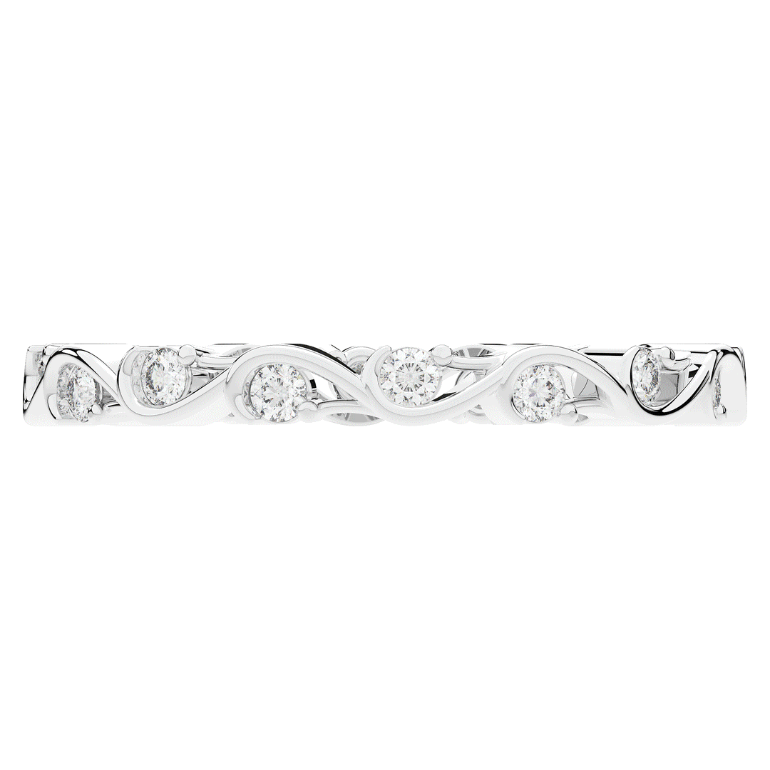0.25CT.TW ROUND LAB DIAMOND WAVE STYLIZED ETERNITY WEDDING BAND - Nazarelle