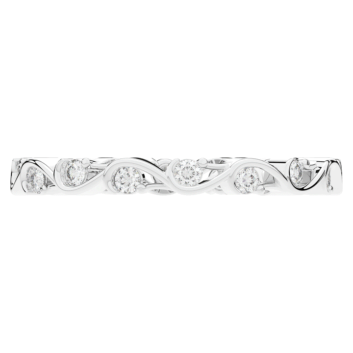 0.25CT.TW ROUND LAB DIAMOND WAVE STYLIZED ETERNITY WEDDING BAND - Nazarelle